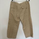 Eddie Bauer  Vashon Fit Pants Womens Tan Khaki Flare Leg Adjustable 14 linen Photo 2