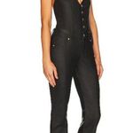 Retrofête Cynthia Jumpsuit Black Coated Flared Leg Retro Revolve Women’s Size S Photo 1