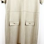 ZARA Faux Suede Mini Dress L Tan Photo 5