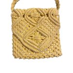 Tommy Bahama Macrame Crossbody Purse Yellow BOHO Bohemian Beach Bag Woven Purse Photo 5