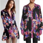 Free People Women Viscose Brunch A Bunch Floral Peplum Oversized Tunic Top XS Photo 1