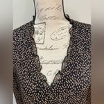 ZARA Polka Dot Sheer Long Sleeved Dress Black with tan dots sz S Photo 2