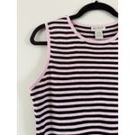 Grace Suits Silk Blend Purple Striped Knit Sleeveless Tank Top Shell Size Large Photo 2