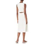 ADRIANO GOLDSCHMIED Libby Button Back Midi Dress w Pockets LINEN White Medium M Photo 1
