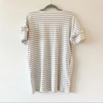 Wishlist White Gray Stripe T-shirt Tunic Dress Top Small Ruffle Sleeves Pockets Photo 1