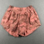 Lululemon Hotty Hot Shorts Womens 2 Tall Red Camo Lined Zip Pocket Zip Pocket Photo 0