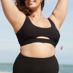 BERLOOK Black Cutout Ribbed Plus Size Bikini Top AND Ribbed Plus Size BOTTOM 17 Photo 3