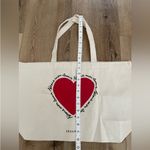 Sézane  red heart mon amour canvas tote bag NWOT Photo 2