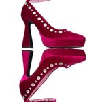 Dolls Kill SUGAR THRILLZ UNWRAP ME VELVET RHINSTONE PLATFORM HEELS Photo 5