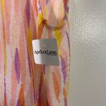 THML  NWT pink, yellow, purple and orange print sleeveless, tie back top M Photo 3