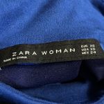 ZARA  Blue‎ Embroidered Faux Suede Top XS Photo 10