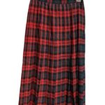 Worthington  Plaid Pleated Skirt Size 6 Vintage Tartan Red Full Length Preppy Photo 0