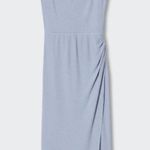 Mango Ribbed Knit Dress Blue Size 8 NEW Photo 5