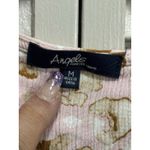 Angels Pink/Brown Cheetah Gauze Button Up Blouse Size M Tie/Tassel 3/4 Bell Sl Brown Size M Photo 1