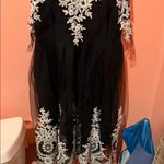 SheIn  Black Dress with White Lace Overlay Photo 3