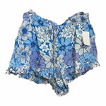 Free People Floral Ruffle Hem Shorts BlueWhite Purple Boho Drawstring Waist SZ:M Photo 0