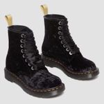 Dr. Martens  Vegan 1460 Crushed Velvet Lace Up Boots Size 5/EU 36 - Black‎ - NWOB Photo 0