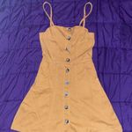 Divided mustard yellow button up mini dress Photo 0