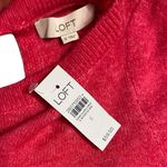 Loft  Hot Pink Open Back Faux Wrap Limited Edition Long Sleeve Sweater Photo 1