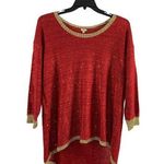 Reba Women's Sky Red & Gold Trim Women's Top Photo 0