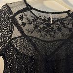Free People  Black Lace Tunic/Sheer Dress Size Large Photo 2