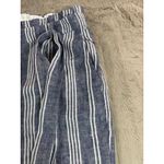Hatley Women Blue White Paper Bag Pants Beach Stripes Wide Leg Pants Belted XL Size undefined Photo 8