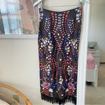 Anthropologie NEW  Maeve Floral Satin Wide Leg Fringe Pants in Size 0 Photo 4