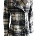 Aeropostale Beautiful black and white plaid hooded pea coat Photo 1