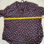 Lucky Brand  Peasant Blouse Womens Small Navy Pink Floral Boho Bohemian Top Shirt Photo 5