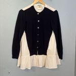 Semicouture Women's Wool‎ Navy White Contrast Cardigan Size Small Old Money Photo 1