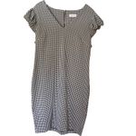Calvin Klein  Black White Gingham Dress Ruffle Sleeve Career‎ Party Photo 1