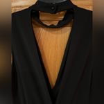 Windsor  Black Deep V-Neck & Deep V-Back Cropped Wide Leg Jumpsuit Size Medium‎ Photo 6