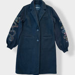 Desigual  Long embroidered Love Maker Coat Size L‎ Photo 0