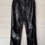 Abercrombie & Fitch Women’s 6 Short Black Faux Leather Pants 90s Straight Photo 0