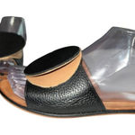 The Palatines Caeleste Slide Sandal in Black and Tan Size 6 Leather Circle Flat Photo 0