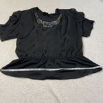 Elementz  Embellished Blouse Womens 3X Black Embellished Neckline Cold Shoulder‎ Photo 10