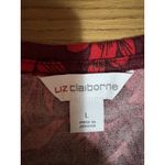 Liz Claiborne  Sweater Women Size Large Burgundy Floral Stretch Lightweight NWT Photo 2
