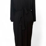 Natori Black Maxi Dress Long Sleeve Wrap Robe with Belt & Pockets Women's Large Photo 0