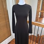 We Wore What Open Back Maxi Dress Elegant Black Long Sleeve midi Photo 4
