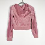 Juicy Couture Velvet Velour Logo Embroidered Full Zip Hoodie Jacket Dusty Pink Photo 1