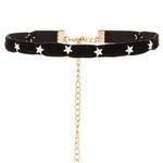Ettika  Revolve Black Velvet Gold Star Choker Necklace NWT Photo 1