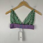 Urban Outfitters  Green and Purple Striped Boxer Triangle Bralette Women’s Sz XS Photo 4