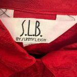 Sunny Leigh 100% Silk Vintage Paisley print button down Red blouse size M Photo 6