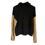 Sanctuary  Black Tan Colorblock Long Sleeve Turtleneck Pullover Sweater Medium Photo 10