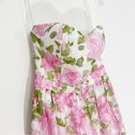 BHLDN Anthropologie  Jessa Floral Pink White Strapless Dress Formal Gown Photo 4