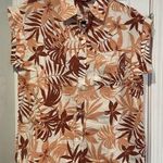 NWT Coastal Comfort Size S Pink Tropical Linen Short Sleeve Button Down Shirt Photo 0