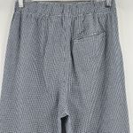 Free People  Kate Gingham Pants Navy White 100% Cotton Straight‎ Leg Size Medium Photo 6