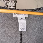 Catherines Catherine’s dress abstract chevron 3x gray NEW poly blend stretch pockets midi Photo 1