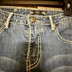 Luxe  Denim Jeans with Rhinestone accents and white stitching Photo 2
