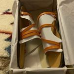 Marc Fisher  Bonina Orange Croc Embossed Sandal, New in Box Photo 5